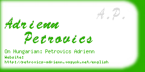 adrienn petrovics business card